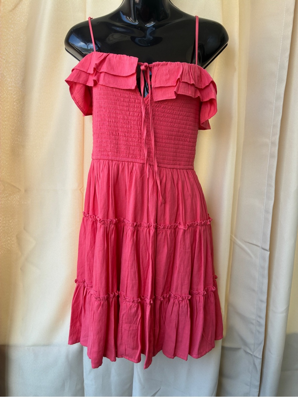 NWT Francescas Red Smocked Valery Medium mini sun dress